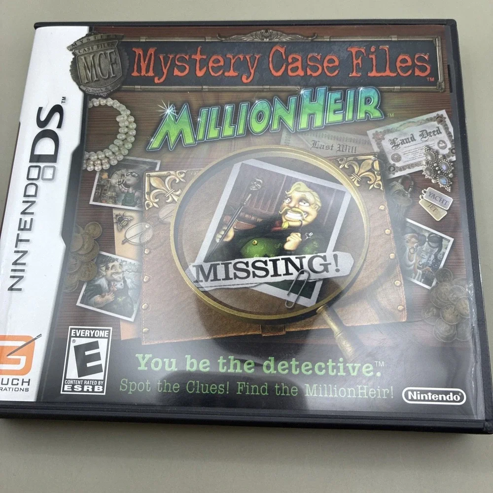 Mystery Case Files MillionHeir Nintendo DS Game CIB NTR-YFCE-USA Hidden Object